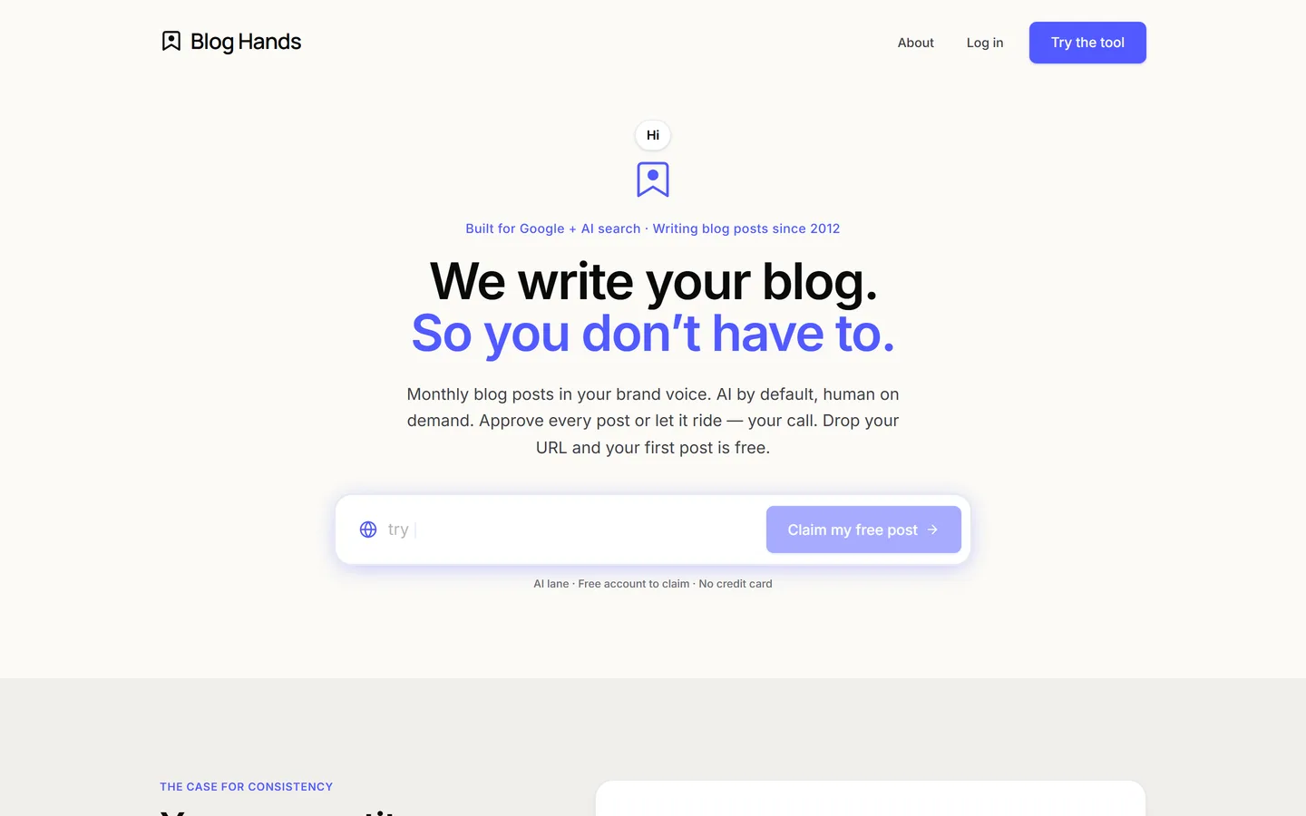 Blog Hands — SaaS · Built & owned, built by Chris Hornak